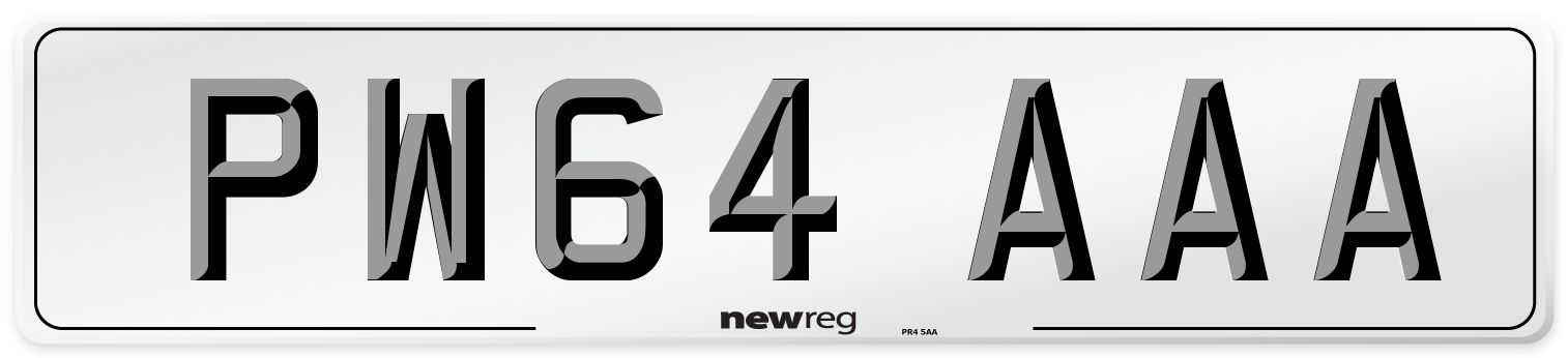 PW64 AAA Number Plate from New Reg